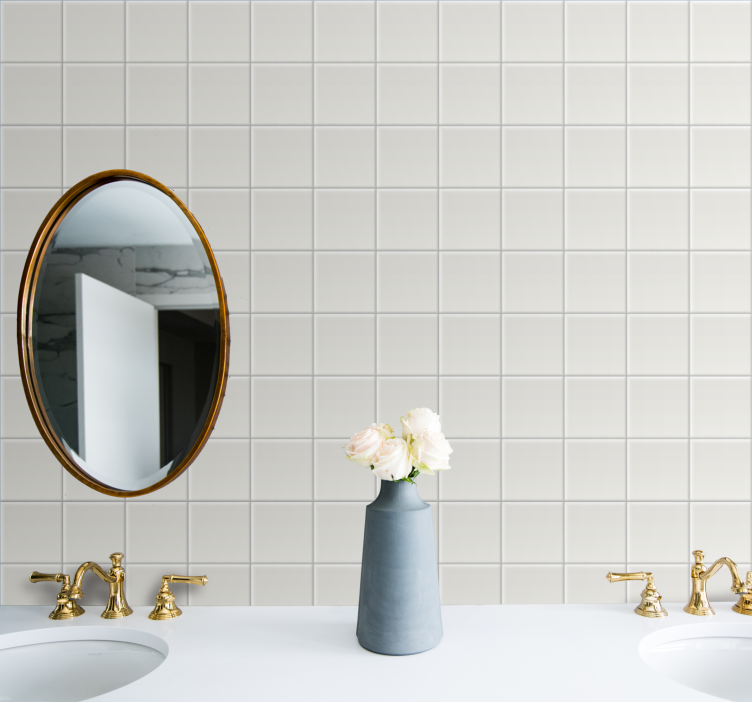 Bílé dlaždice tapeta - TenStickers