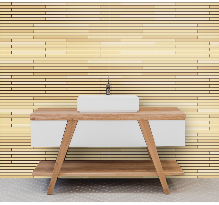 Béžové dřevěné cihly tapeta na dřevěný efekt - TenStickers