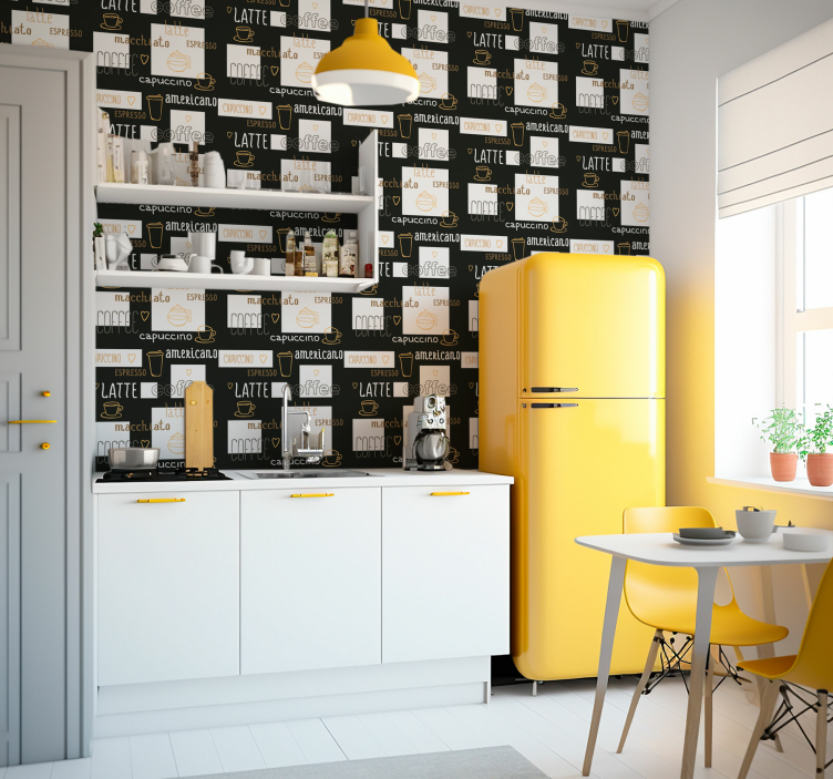 Dekorativní kávové kresby kuchyňské tapeta - TenStickers