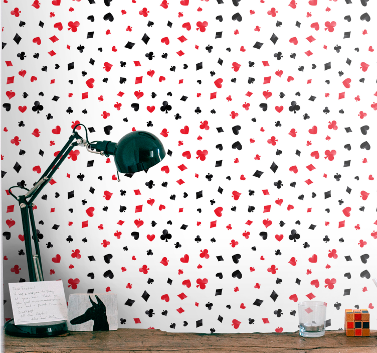 Tapeta pro ložnici teenagera s motivy hracích karet - TenStickers