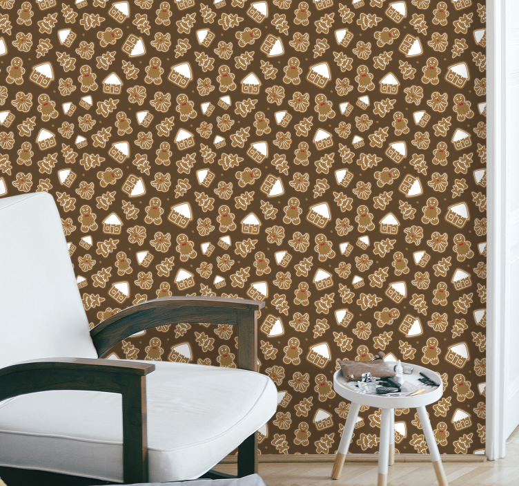 Vzory perníku Vánoční tapeta - TenStickers