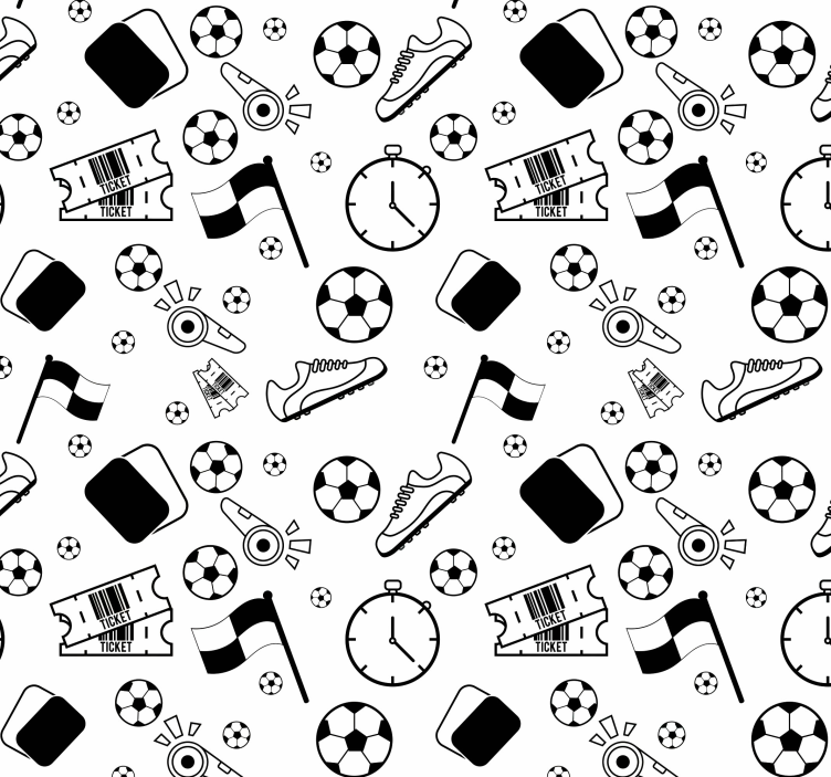 Fotbal lineart vzor teen ložnice tapeta - TenStickers