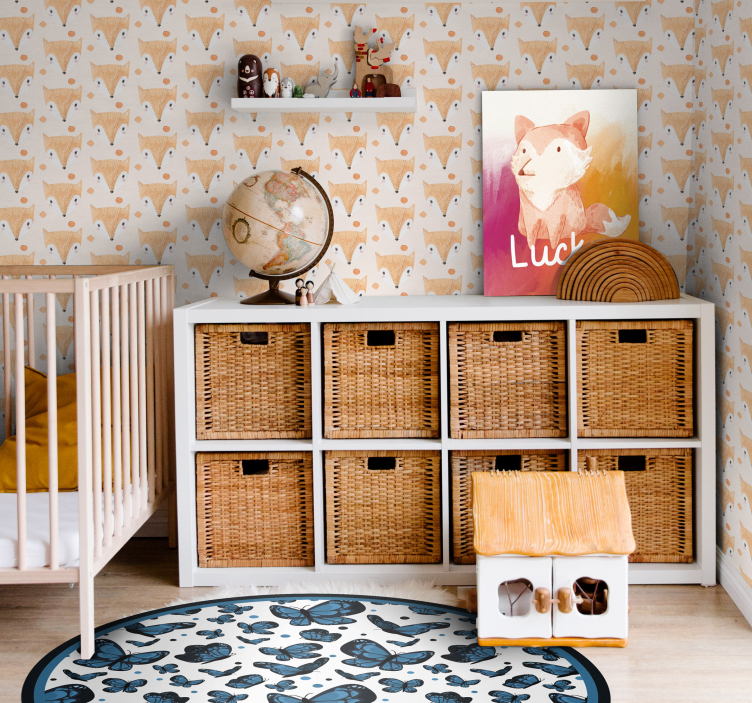 Malovaná liška tapeta do dětského pokoje - TenStickers