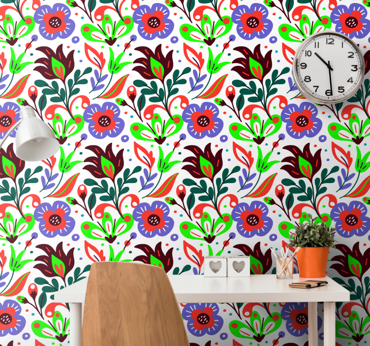 Abstraktní květiny svatební tapeta - TenStickers