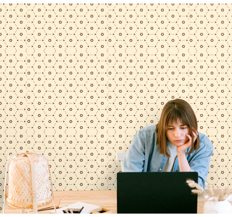 Abstraktní šestihranný vzor tapeta domácí kanceláře - TenStickers