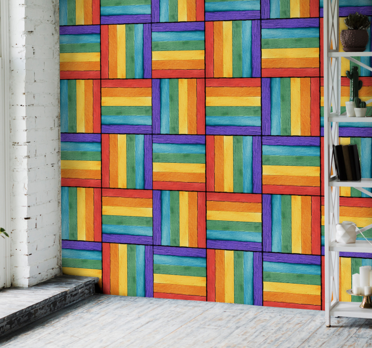 Barevný geometrický vzor Geometrická tapeta - TenStickers