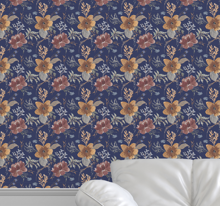 Botanická elegance Květinový ornament tapeta - TenStickers