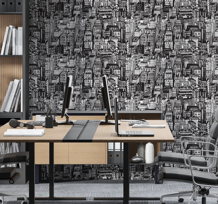 Chaos městských skic město a země tapeta - TenStickers