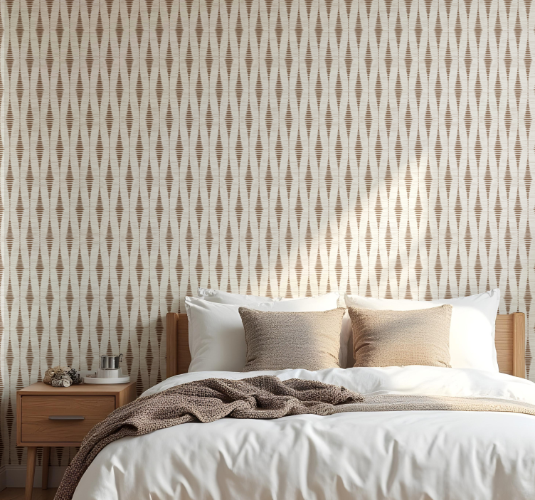 čokoládově hnědý rabaul ikat Geometrické tapety - TenStickers