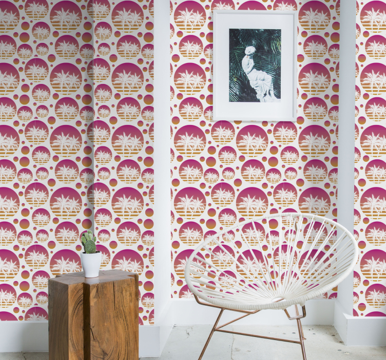 Palmový retro design Další vintage tapeta - TenStickers