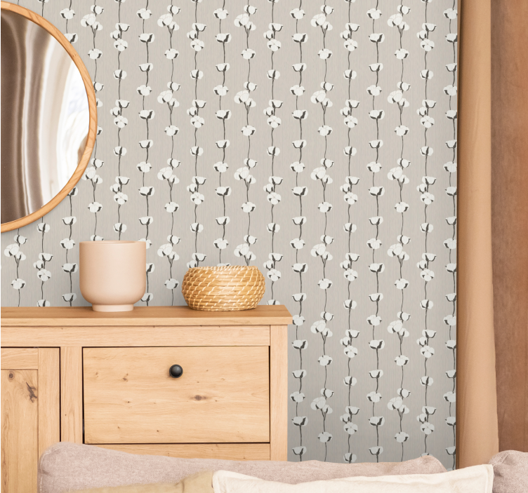 Stezka květu bavlny květinová tapeta - TenStickers