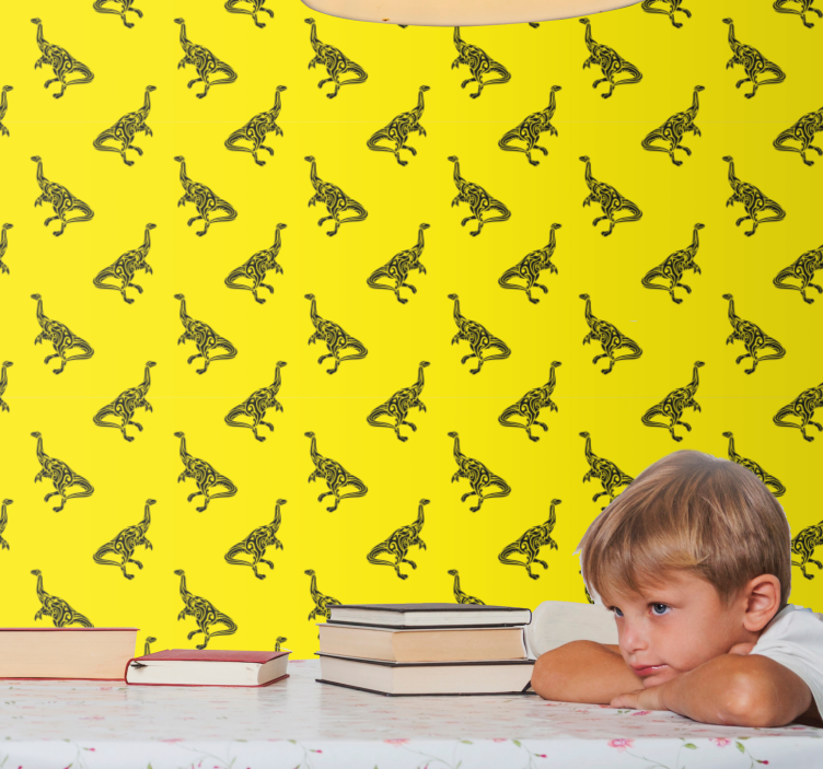 žluté dobrodružství Dinosauři tapeta - TenStickers