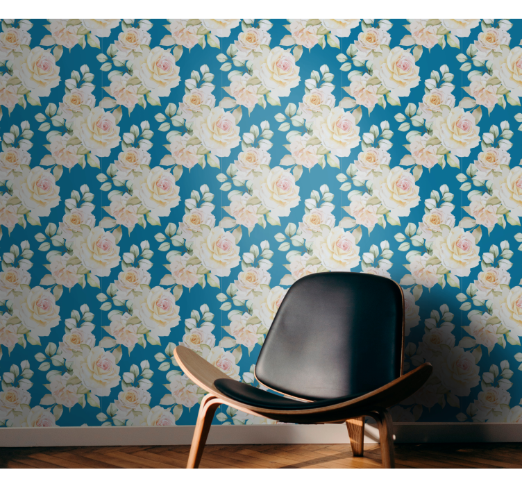 Elegantní květinové růže Květinový ornament tapeta - TenStickers