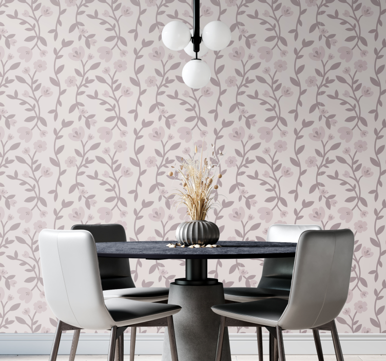 Elegantní květinové siluety květinová tapeta - TenStickers