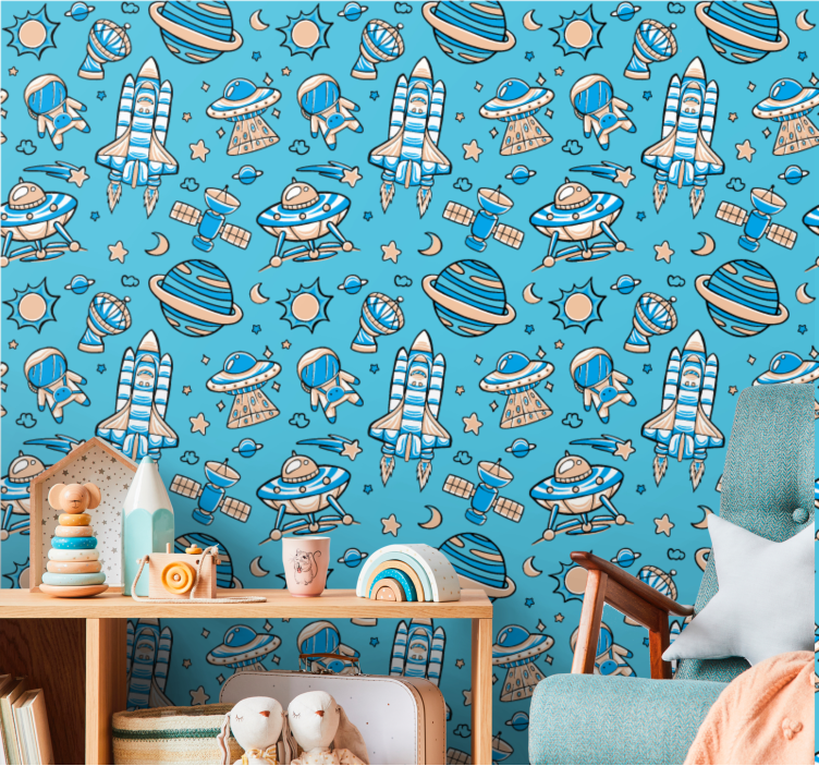 Fantazie o průzkumu vesmíru Moderní tapeta - TenStickers