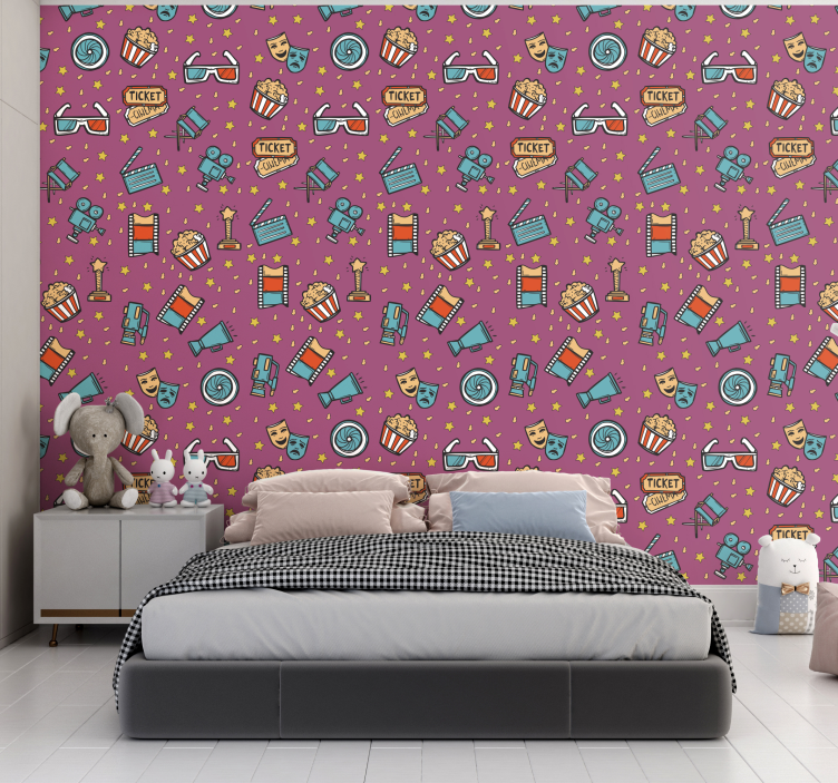 Filmová noc - dívka dětské tapeta - TenStickers