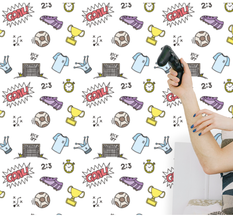 Fotbal zábavné téma školka tapeta - TenStickers