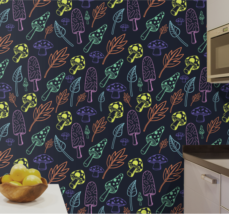 Funky lesní vzor Příroda tapeta - TenStickers