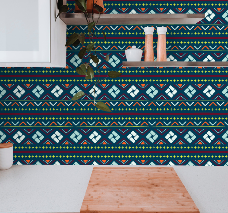 Geometrické barevné bloky Geometrická tapeta - TenStickers