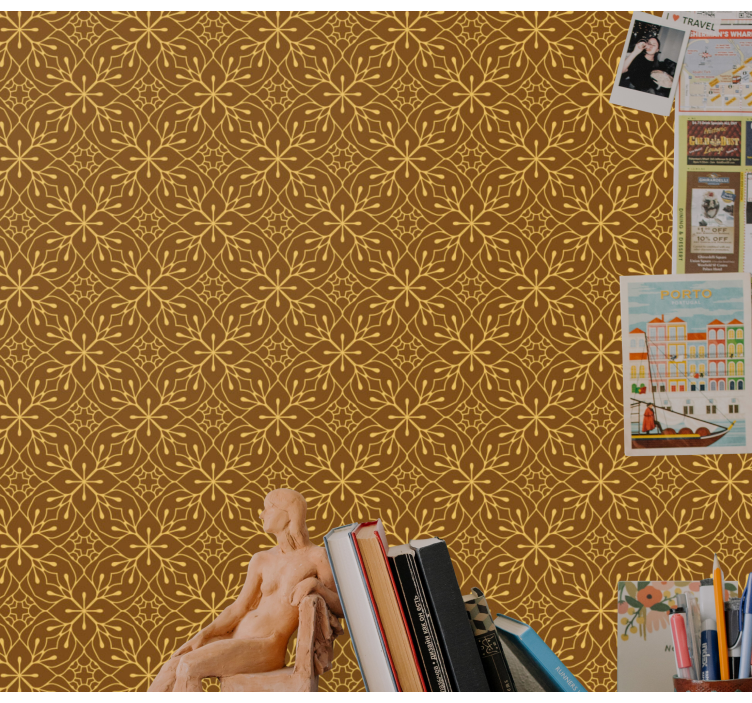 Geometrické květinové Zkontrolovaná tapeta - TenStickers