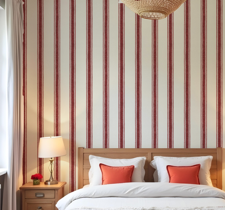 Geometrické tapety červené vertikální pruhy - TenStickers
