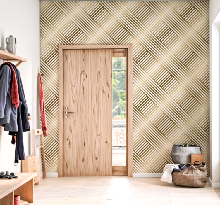 Geometrické zlaté čáry Vstupní tapeta - TenStickers