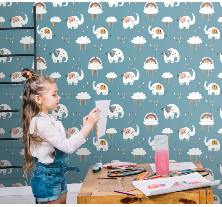 Hravý sloní průvod Slon tapeta - TenStickers