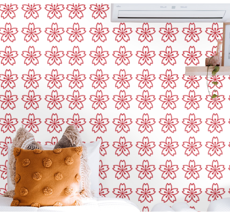 Květinová symetrie Květinový ornament tapeta - TenStickers