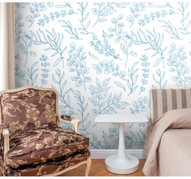 Květinový design skici Dopisní tapeta - TenStickers