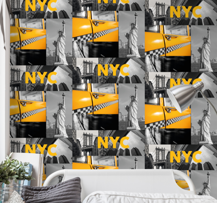 Městská koláž město a země tapeta - TenStickers