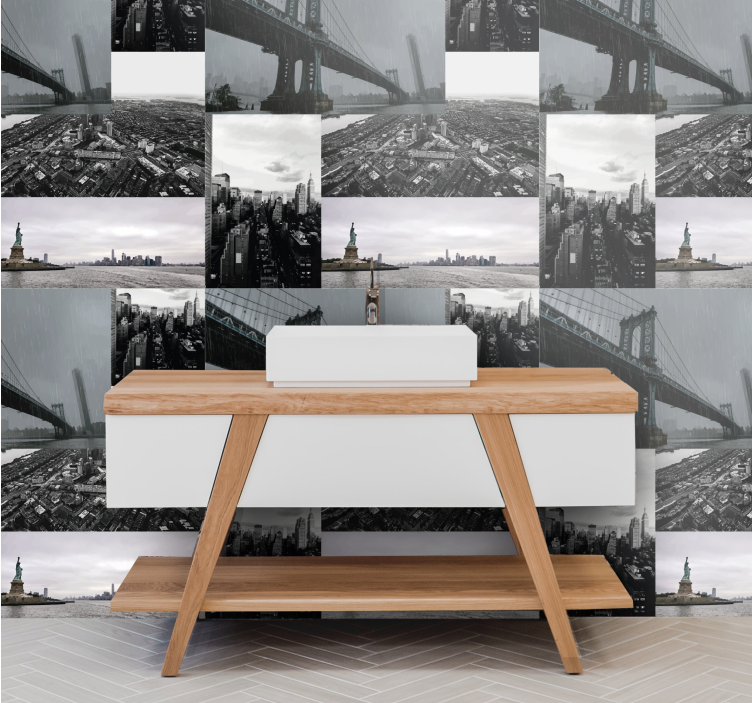 Metropolitní montáž město a země tapeta - TenStickers