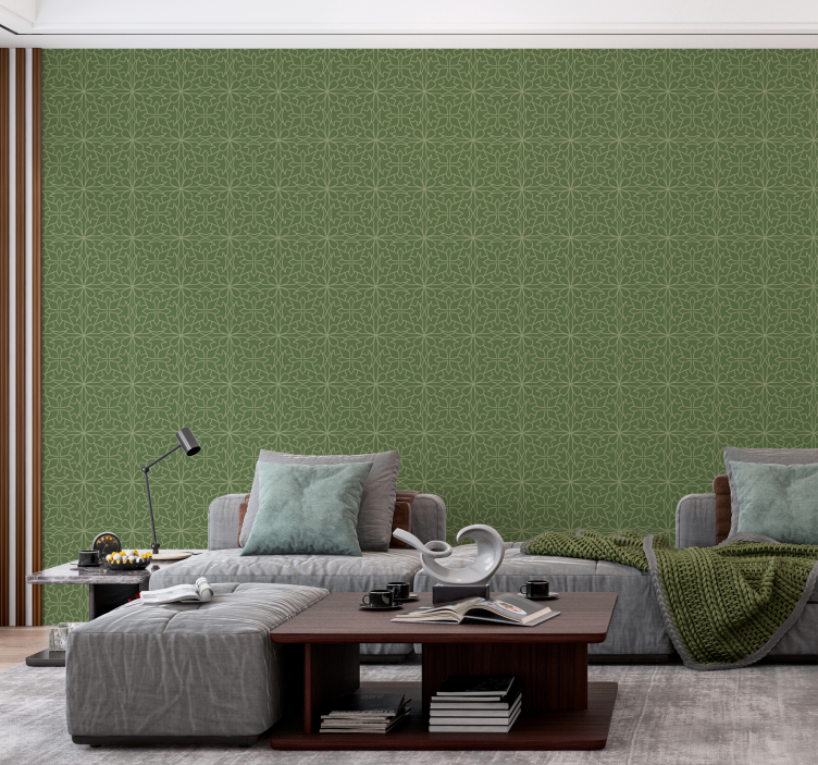 Minimalistický damaškový vzor Barokní tapeta - TenStickers