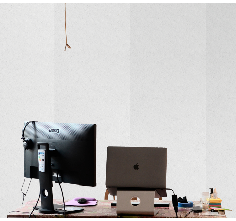 Minimalistický pracovní prostor Cihlová tapeta - TenStickers