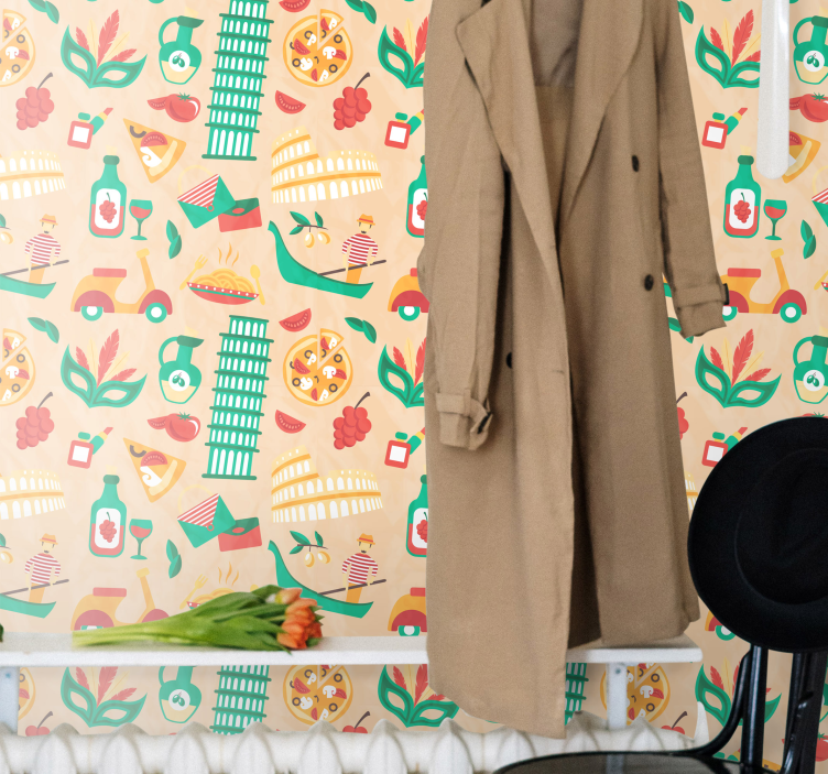 Móda a jídlo itálie tapeta pro dospívající ložnice - TenStickers