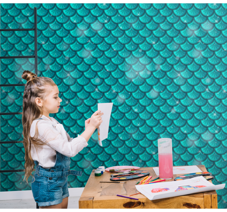 Mořská panna modré váhy 3d tapeta - TenStickers