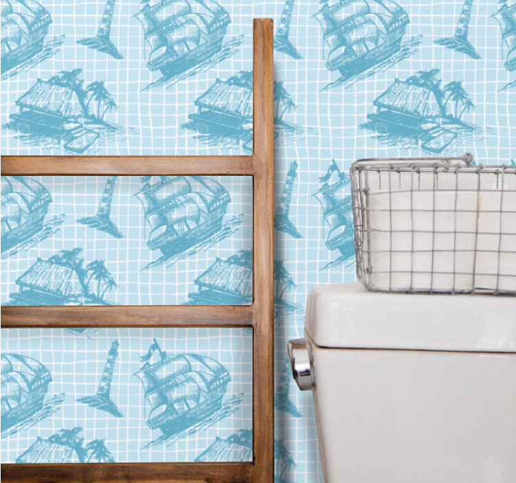 Námořní skici Umělecká tapeta - TenStickers