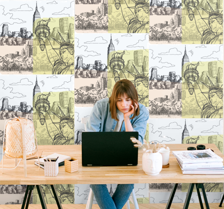 Návrh městské skici město a země tapeta - TenStickers