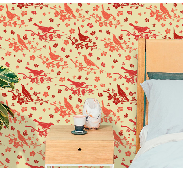 Okrasná voliéra Květinový ornament tapeta - TenStickers