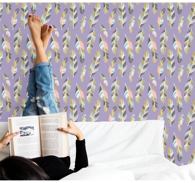 Opeřené vzory Dopisní tapeta - TenStickers