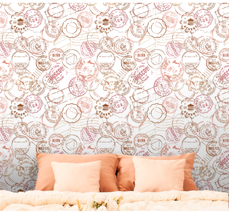 Orazítkovaný motiv pasu město a země tapeta - TenStickers