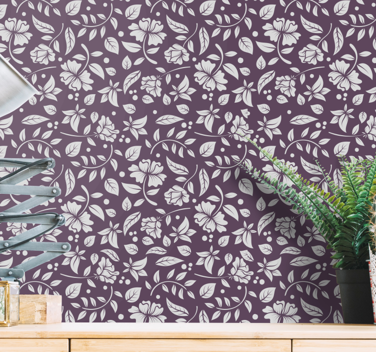 Vinobraní květiny okrasné tapeta - TenStickers