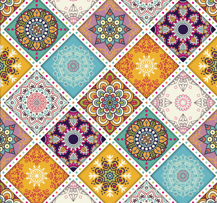 Patchwork mandaly Umělecká tapeta - TenStickers