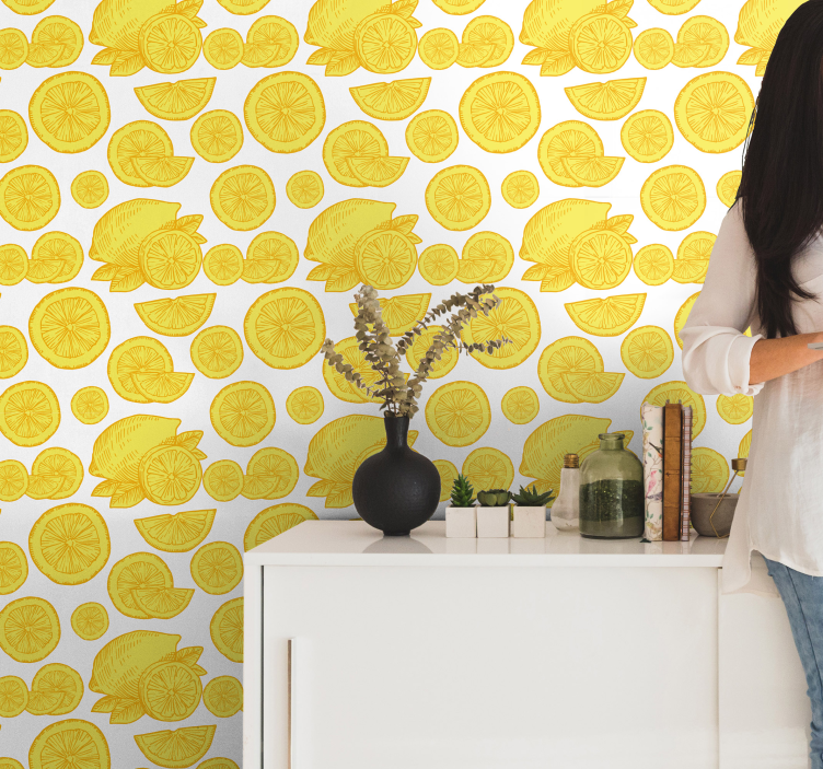 Plátky citrusových plodů květinová tapeta - TenStickers