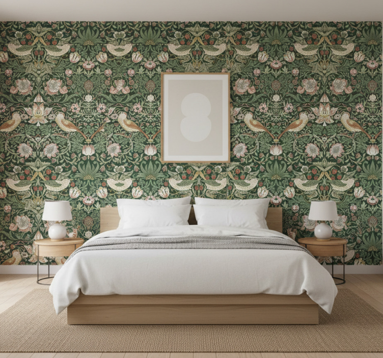 Ptáci tapeta v morrisovském stylu - TenStickers