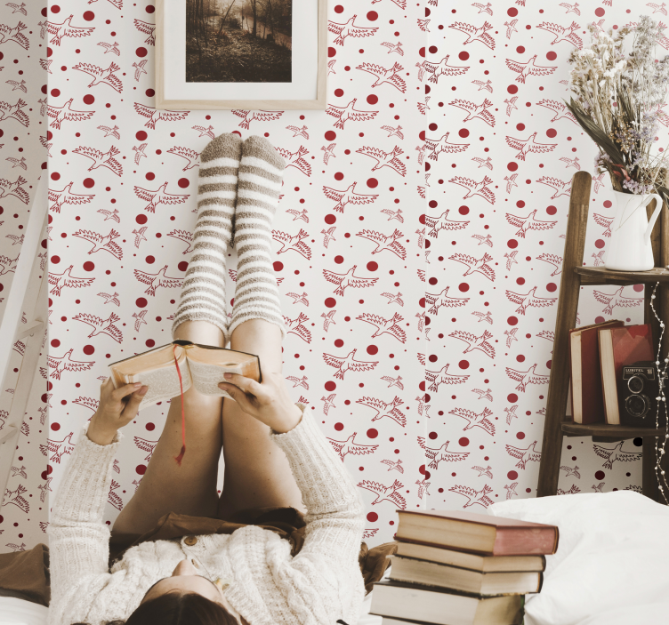 Ptáci textury zvířecí tapeta - TenStickers