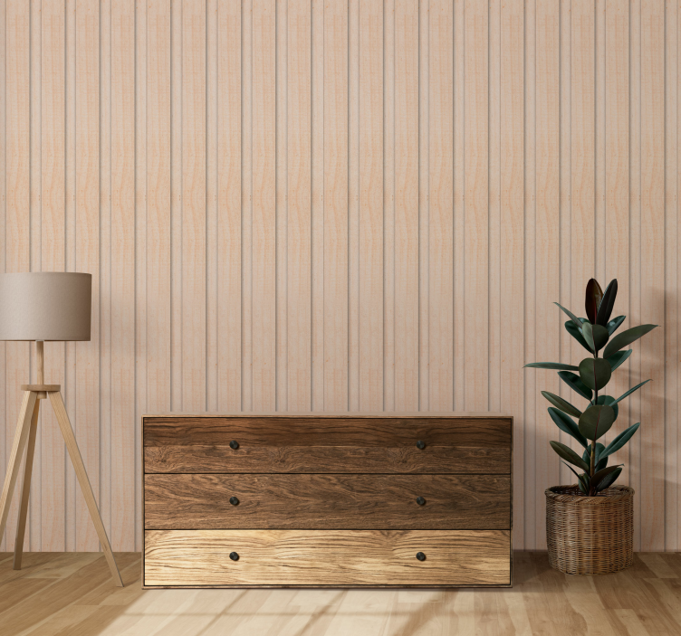 Tapeta s efektem dřeva s reliéfními lamelami - TenStickers