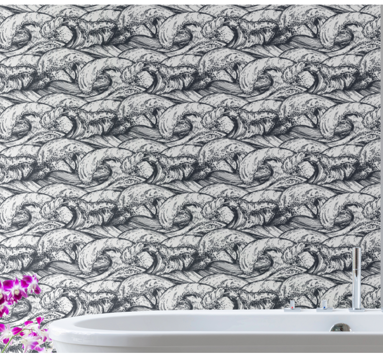 Rozrušený oceán koupelnové tapeta - TenStickers