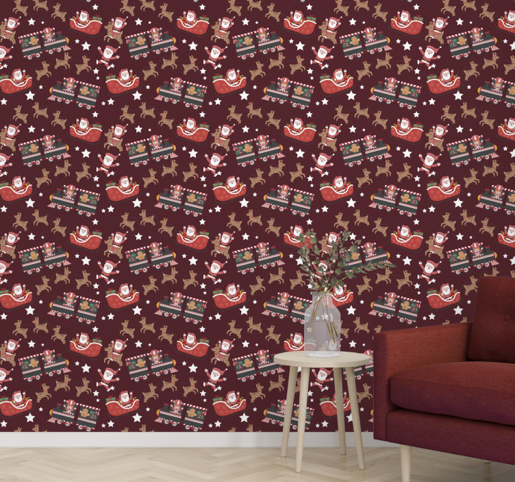 Vánoční tapeta na saních santa clause - TenStickers