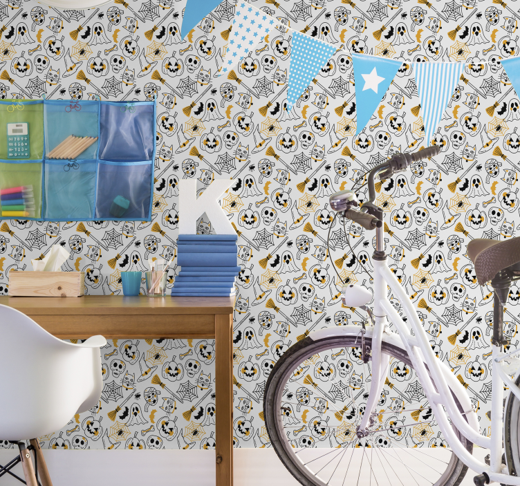 Sbírka strašidelných ikon Tapeta pro předvečer Všech svatých - TenStickers