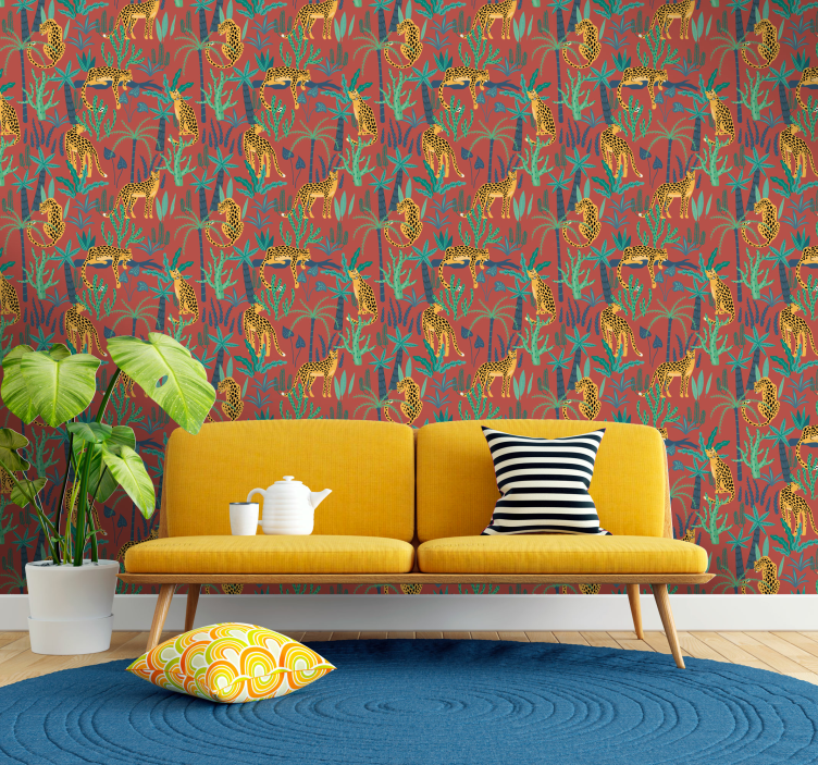 Scéna tropické džungle Zvířecí tapeta - TenStickers